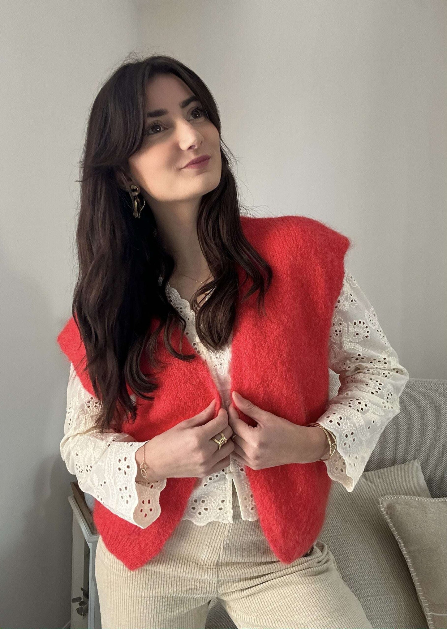 Gilet Luna Rouge à Lèvre