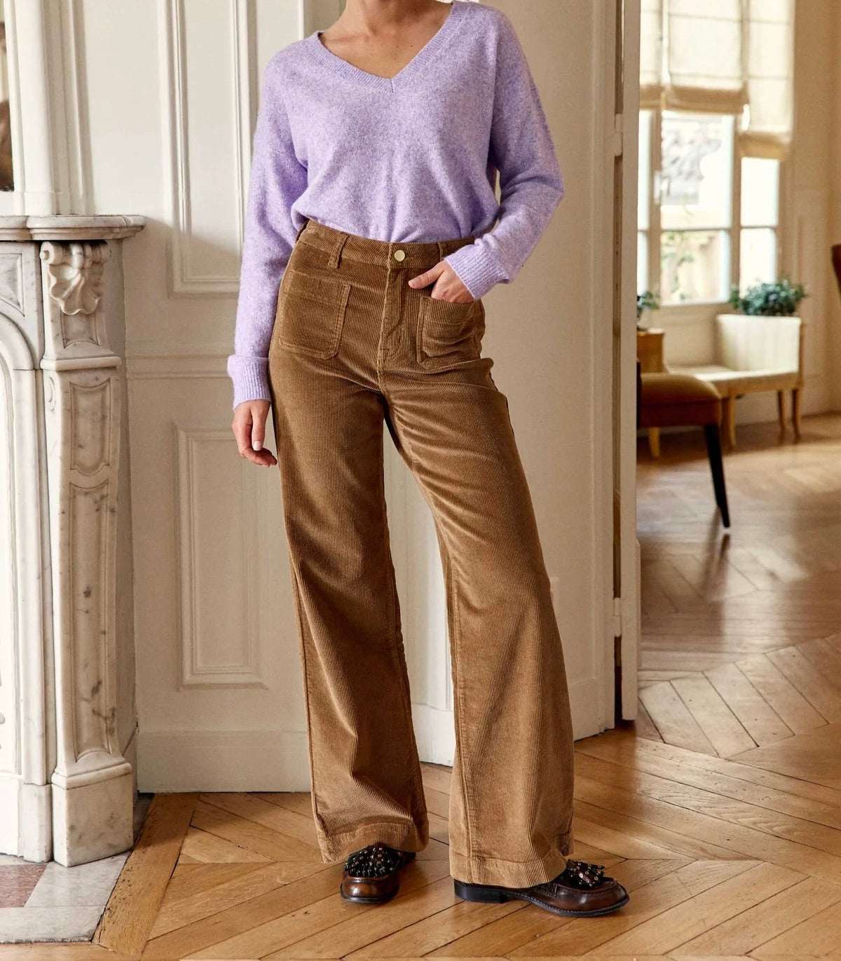 Pantalon Naura Velours Beige