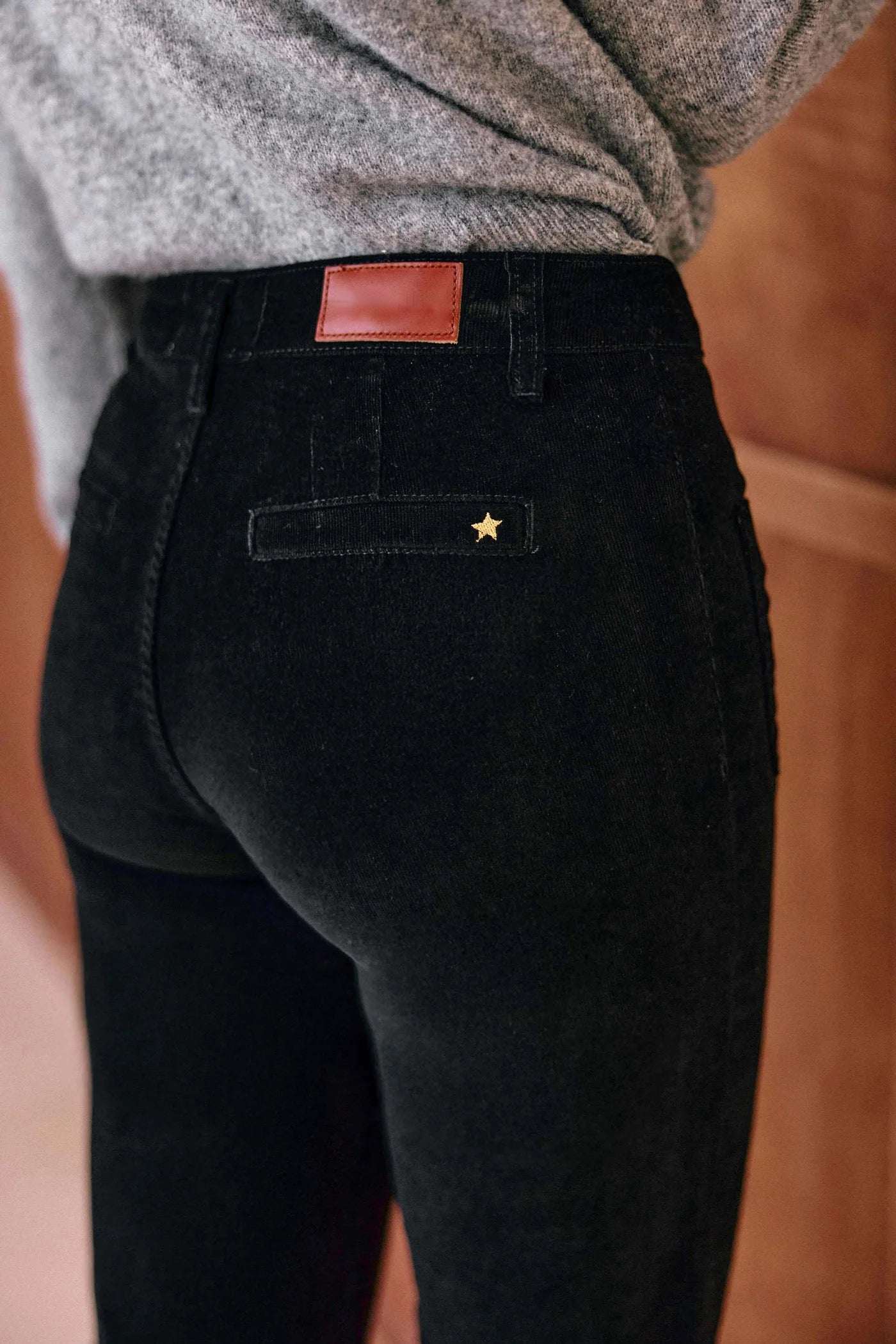 Lana Black Velvet Trousers