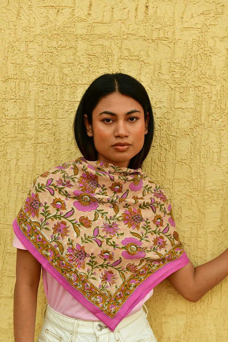 Grand Foulard Théodora Rose