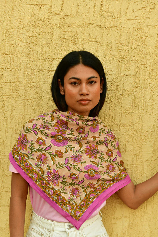 Grand Foulard Théodora Rose