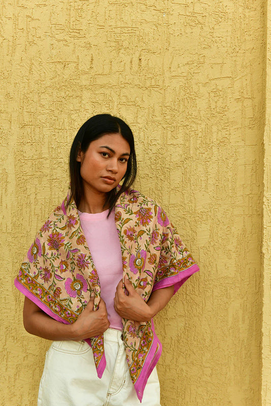 Grand Foulard Théodora Rose