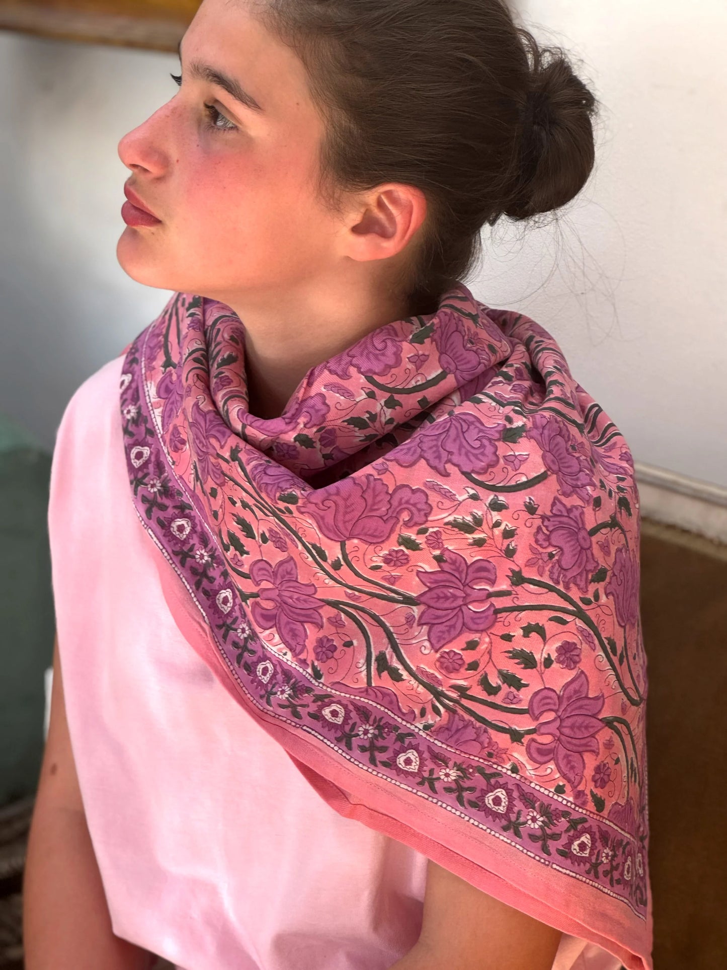 Grand Foulard Nicée Rose