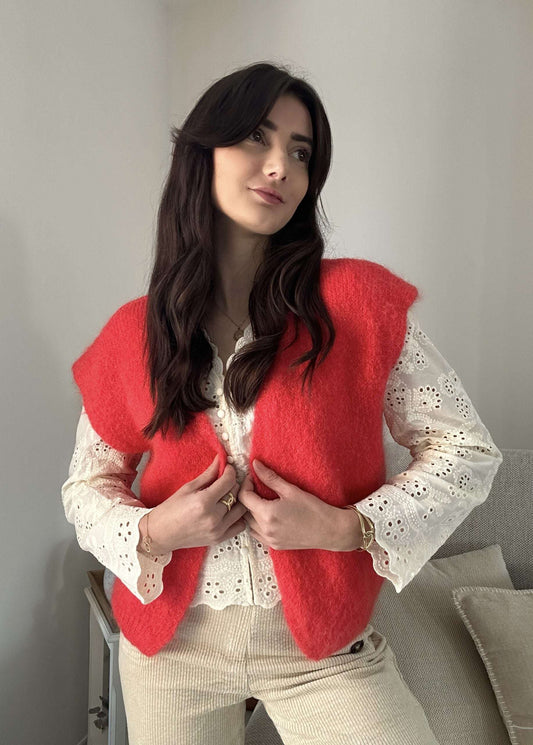 Gilet Luna Rouge à Lèvre