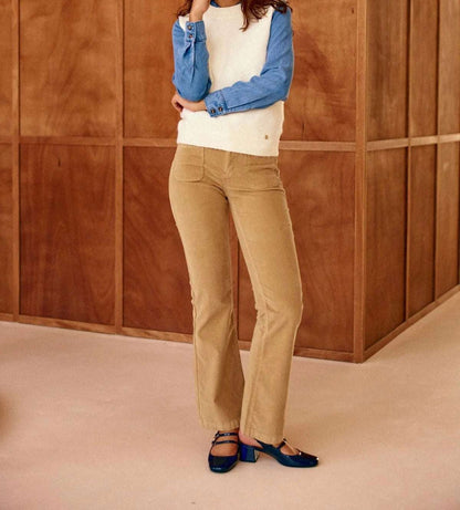 Pantalon Lana Velours Beige