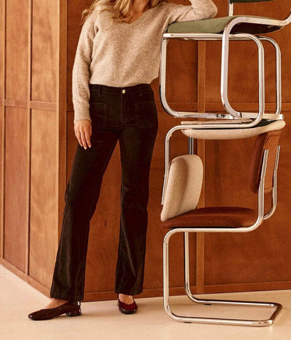 Pantalon Lana Velours Marron