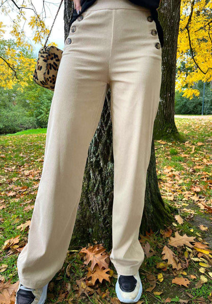 Pantalon Oria Velours Ivoire