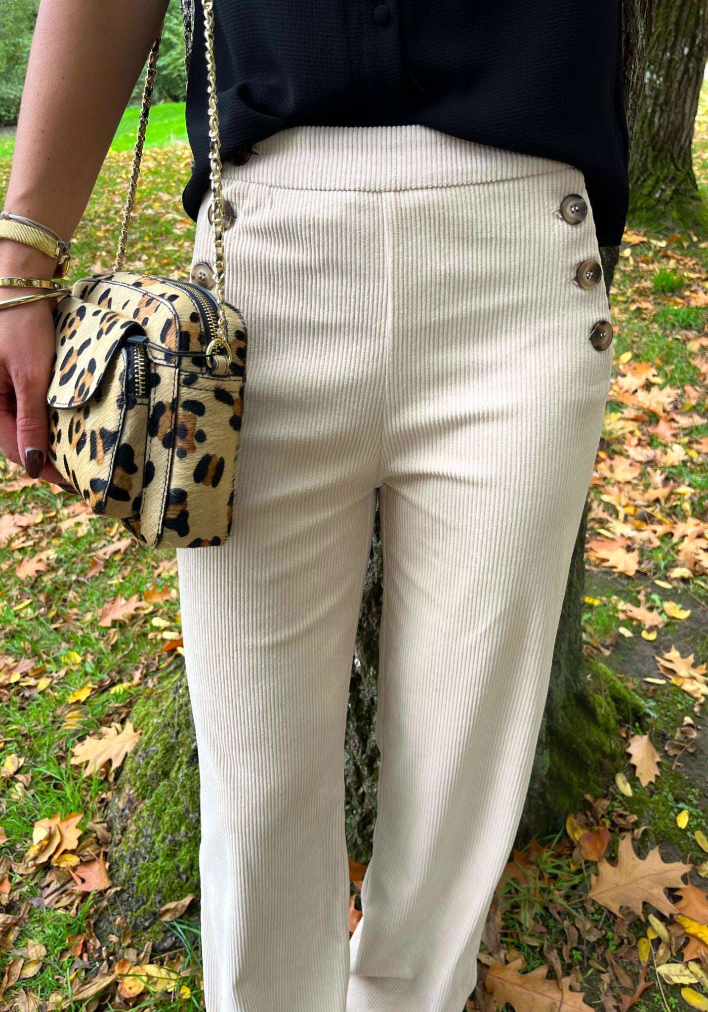 Pantalon Oria Velours Ivoire