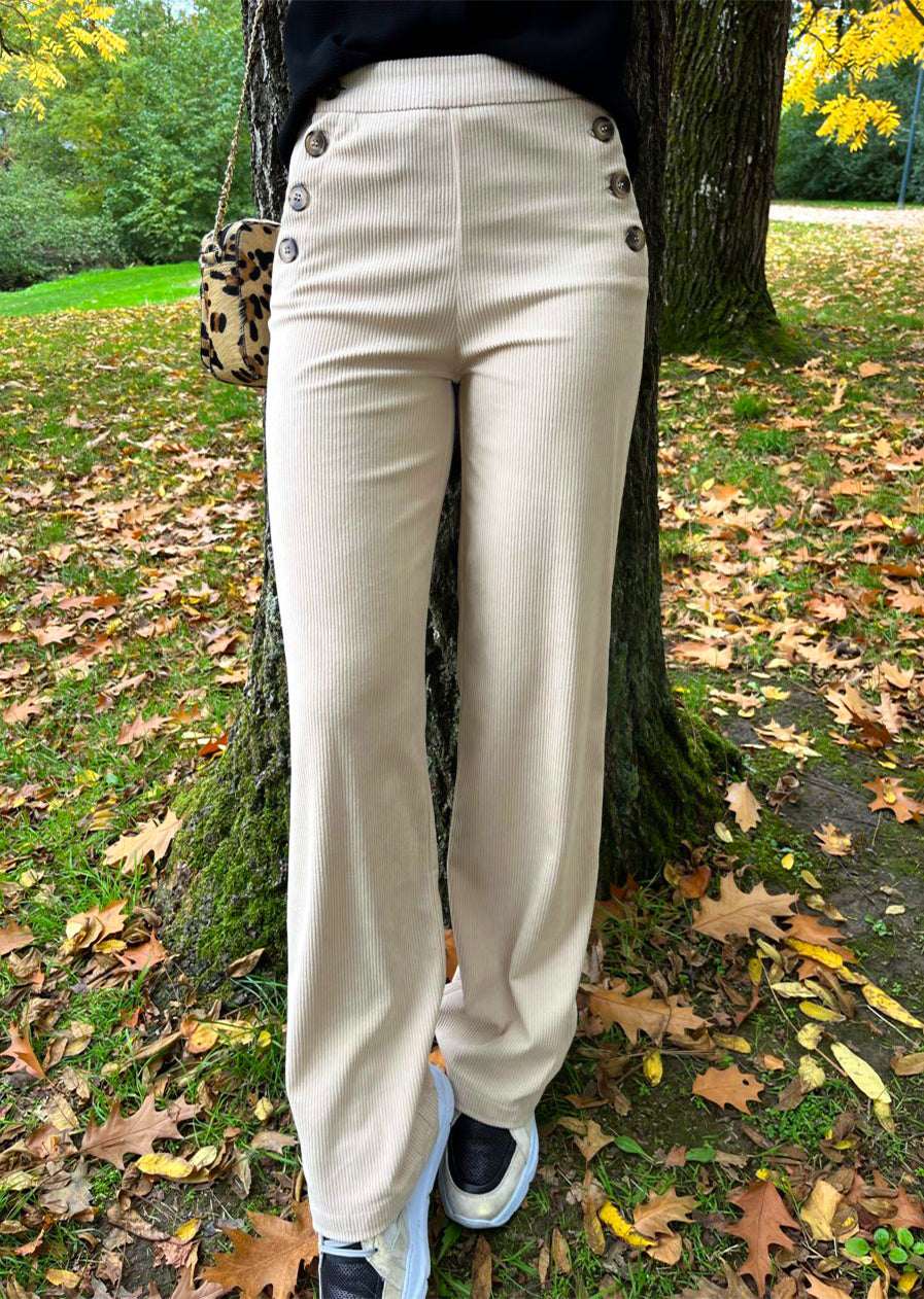 Pantalon Oria Velours Ivoire