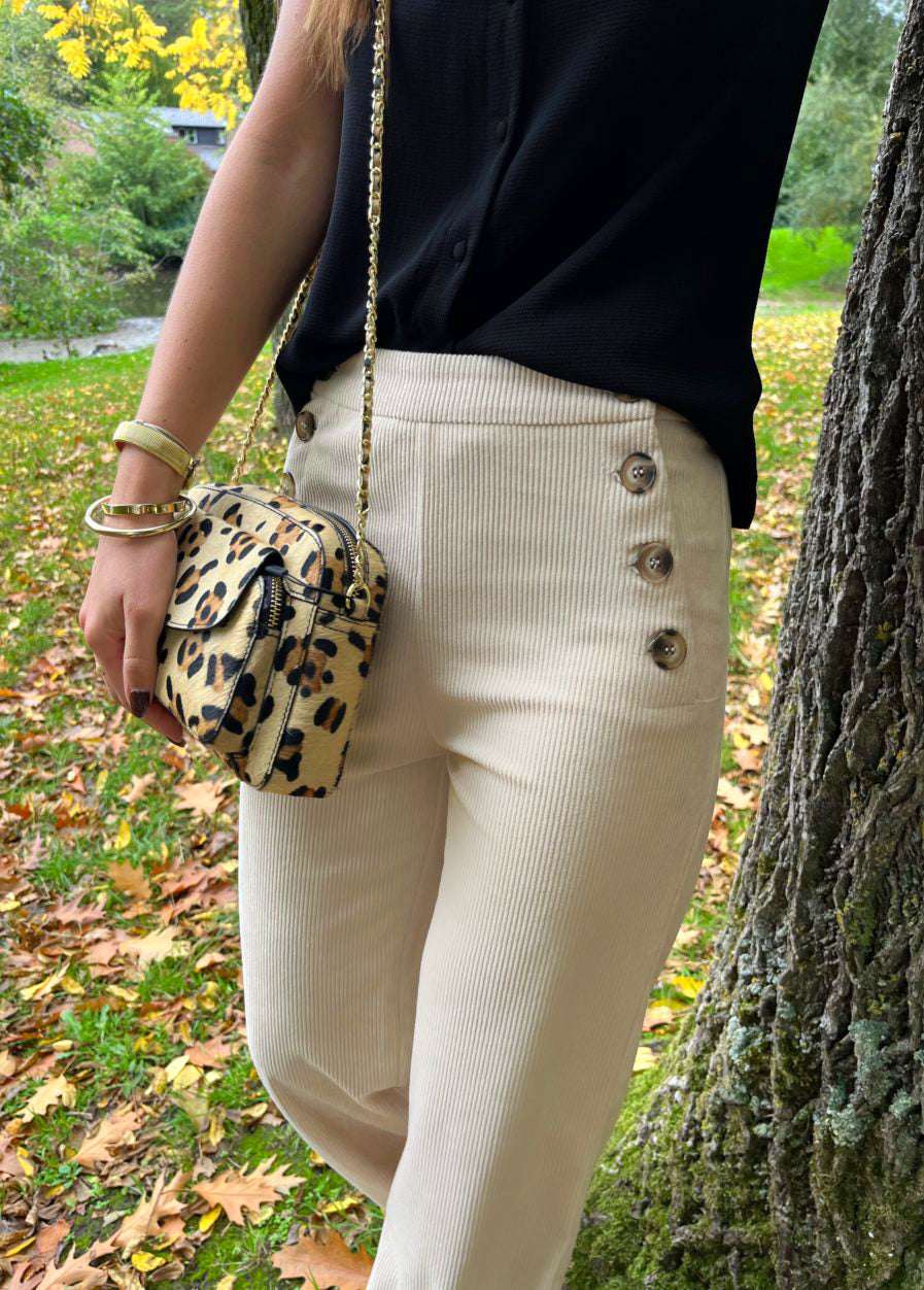 Pantalon Oria Velours Ivoire