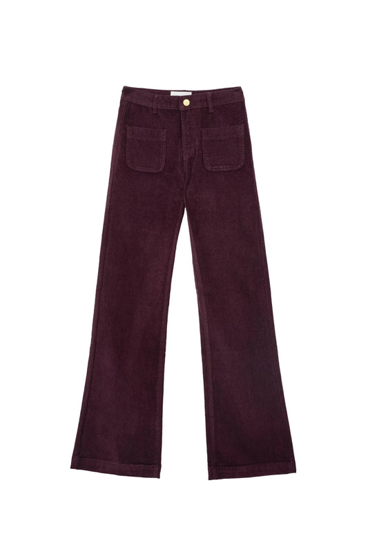 Pantalon Lana Velours Prune