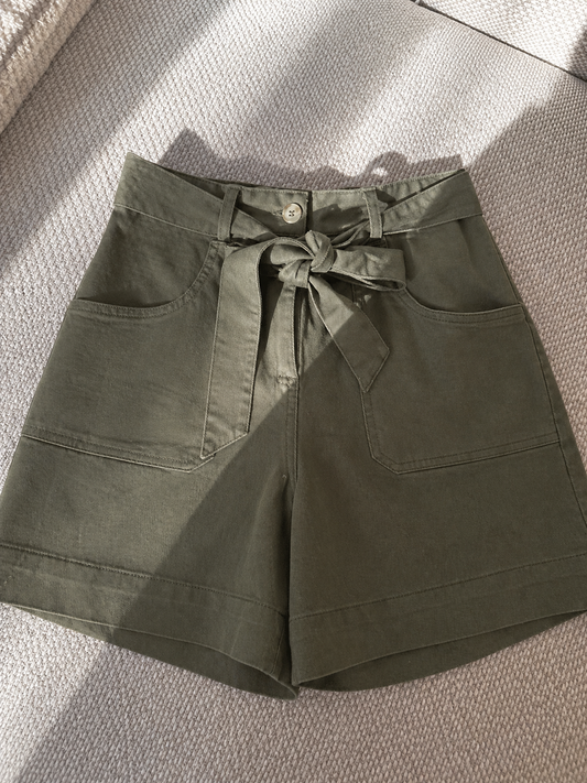 Short Tiziano Kaki à noeud  Les Piplettes 