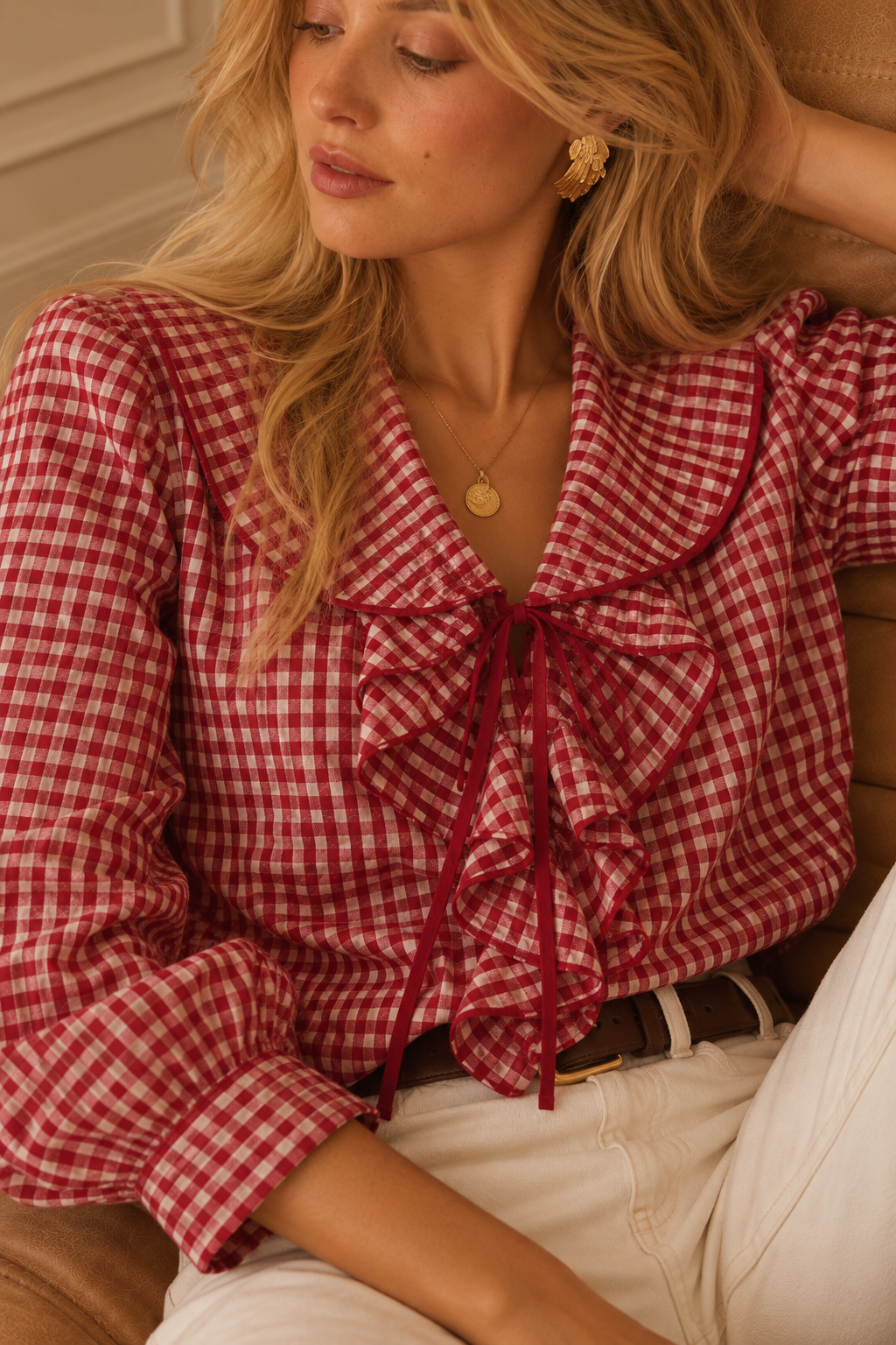 Blouse Azélie Vichy Rouge