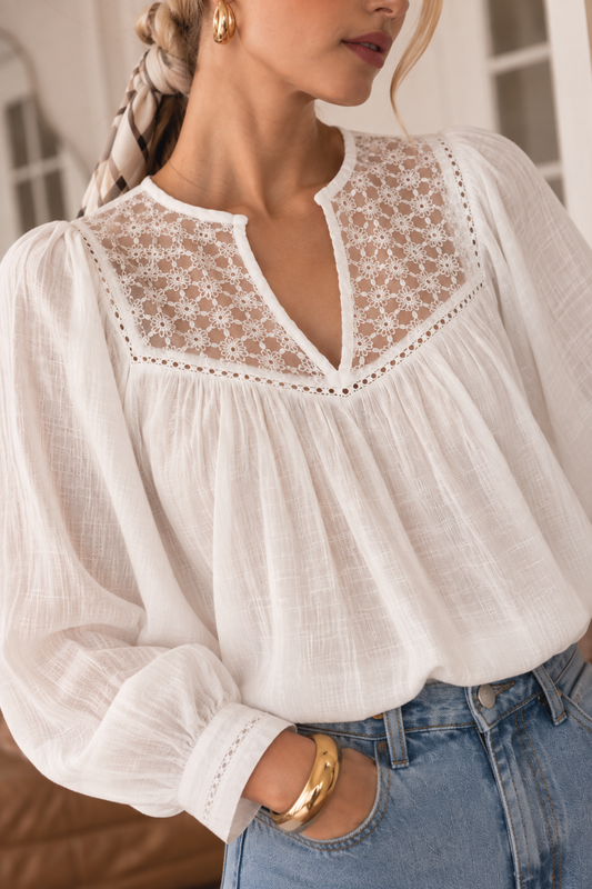 Carola Ecru Blouse