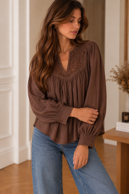 Blouse Carola Chocolat