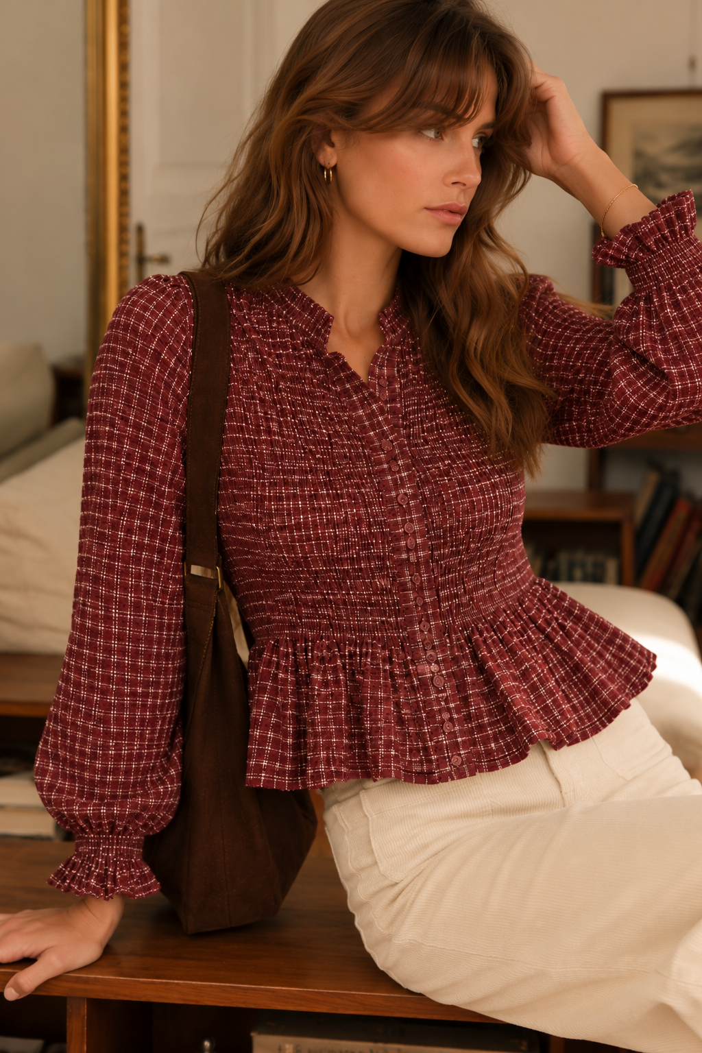 Blouse Célestine Bordeaux