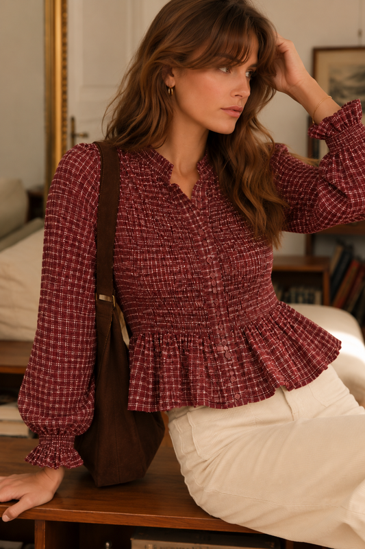 Blouse Célestine Bordeaux