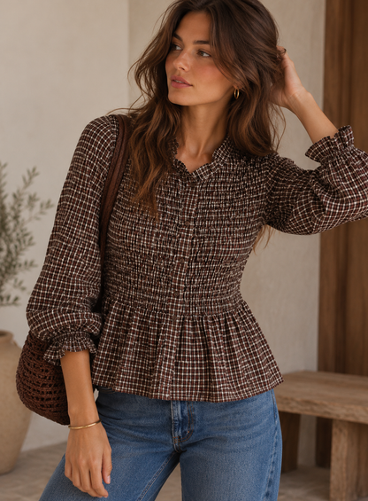 Blouse Célestine Marron