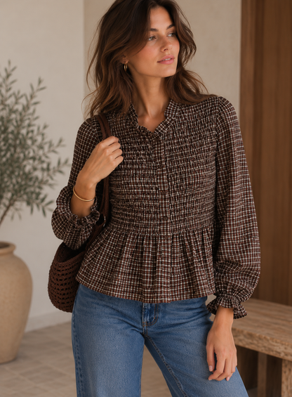 Blouse Célestine Marron