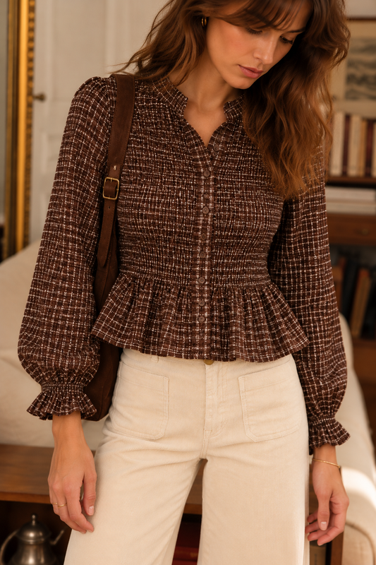 Blouse Célestine Marron