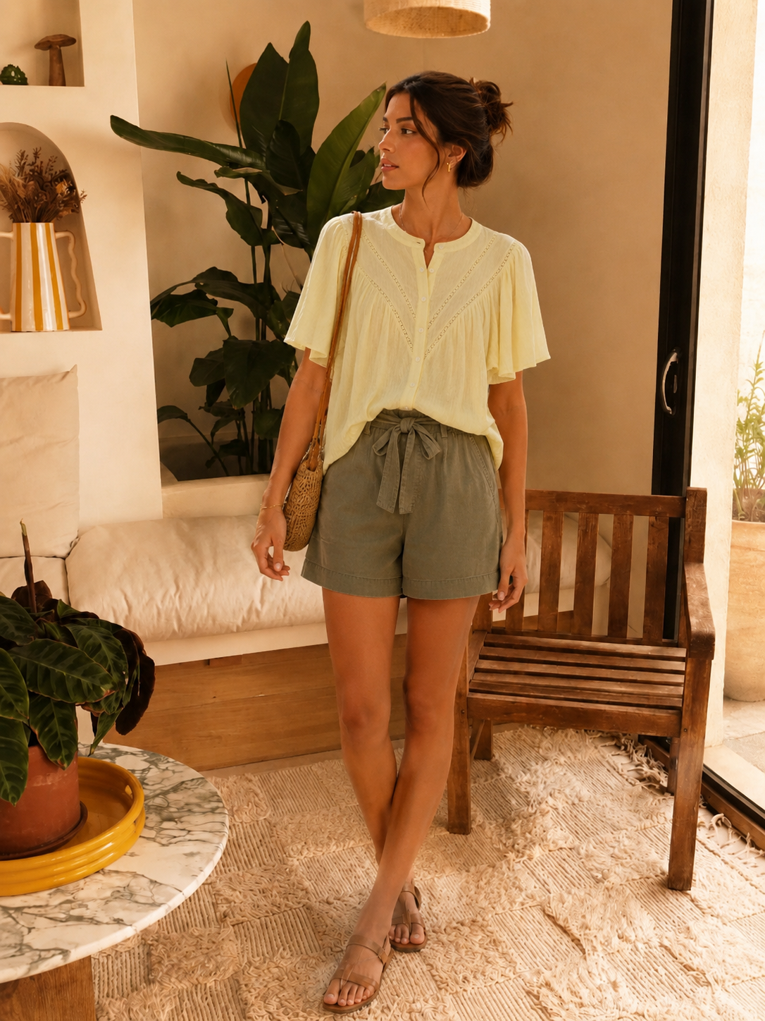 Blouse Clarysse Jaune Dentelle Les Pipletes