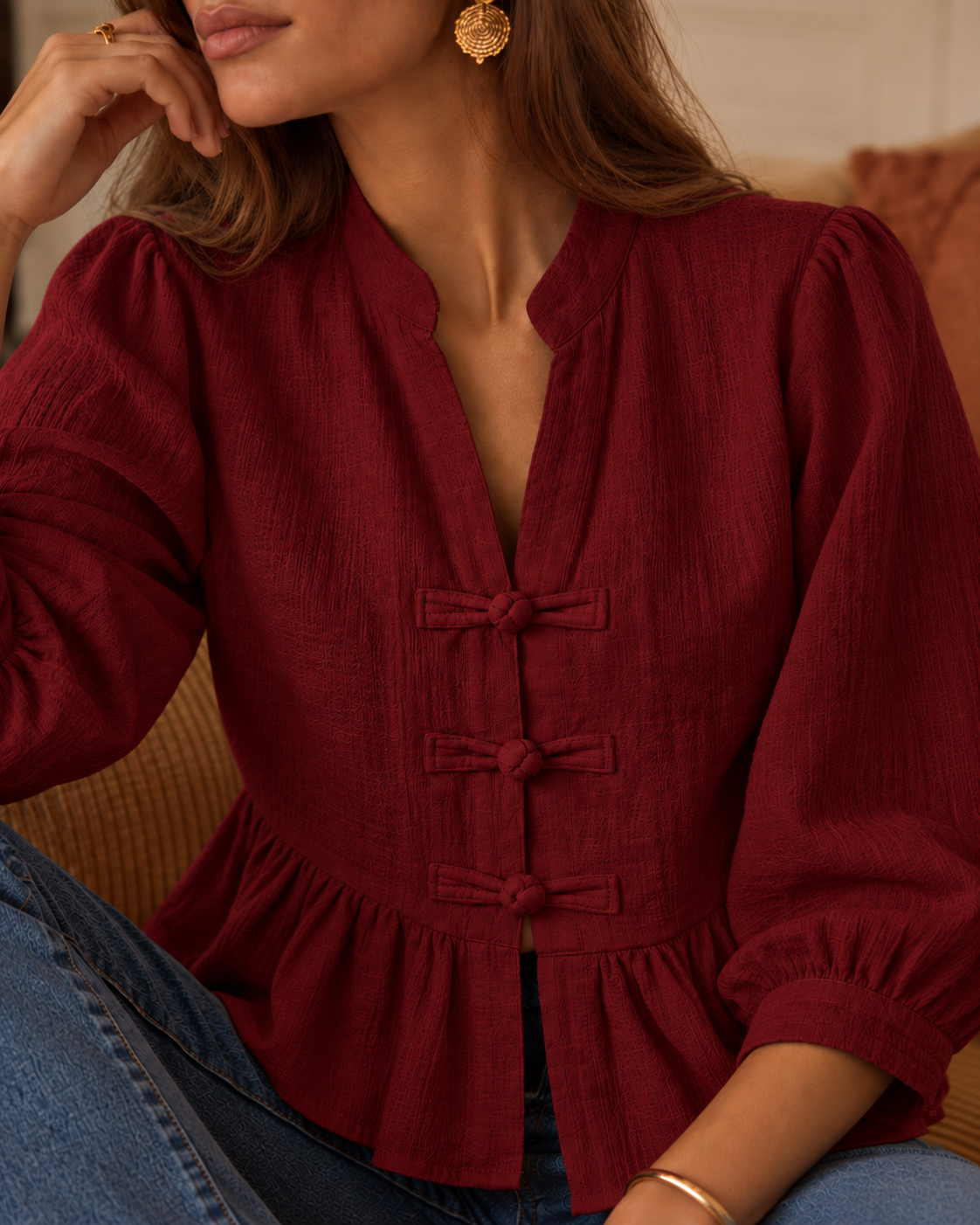 Blouse Nami Rouge Foncé