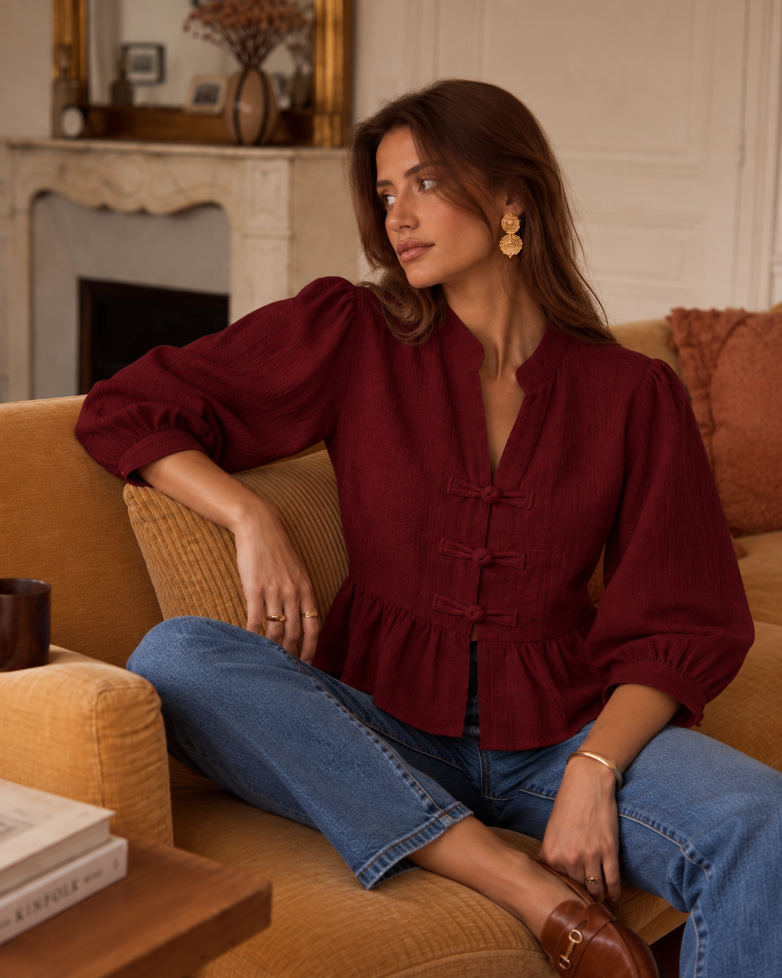 Blouse Nami Rouge Foncé