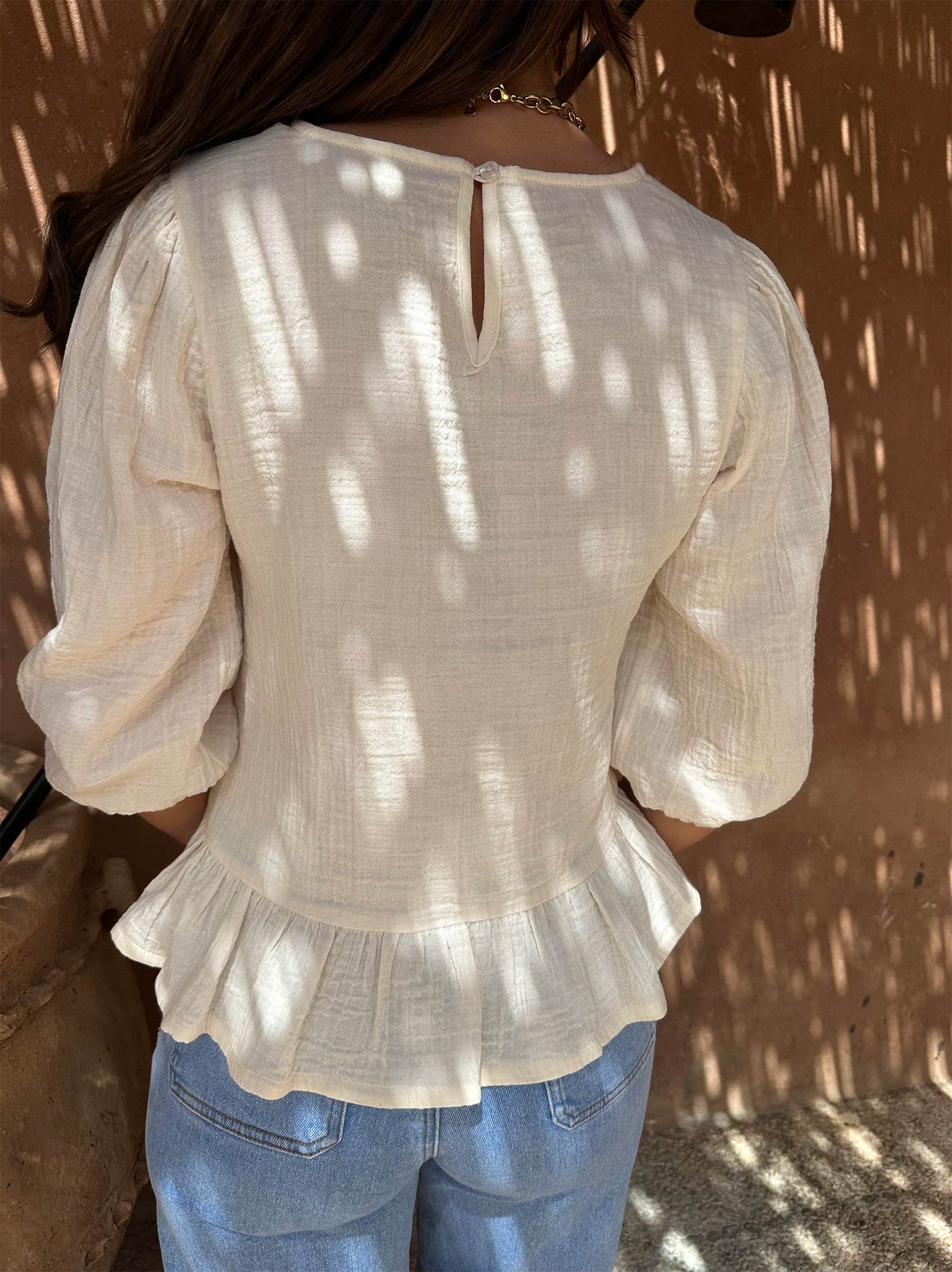 Nina Ecru Blouse
