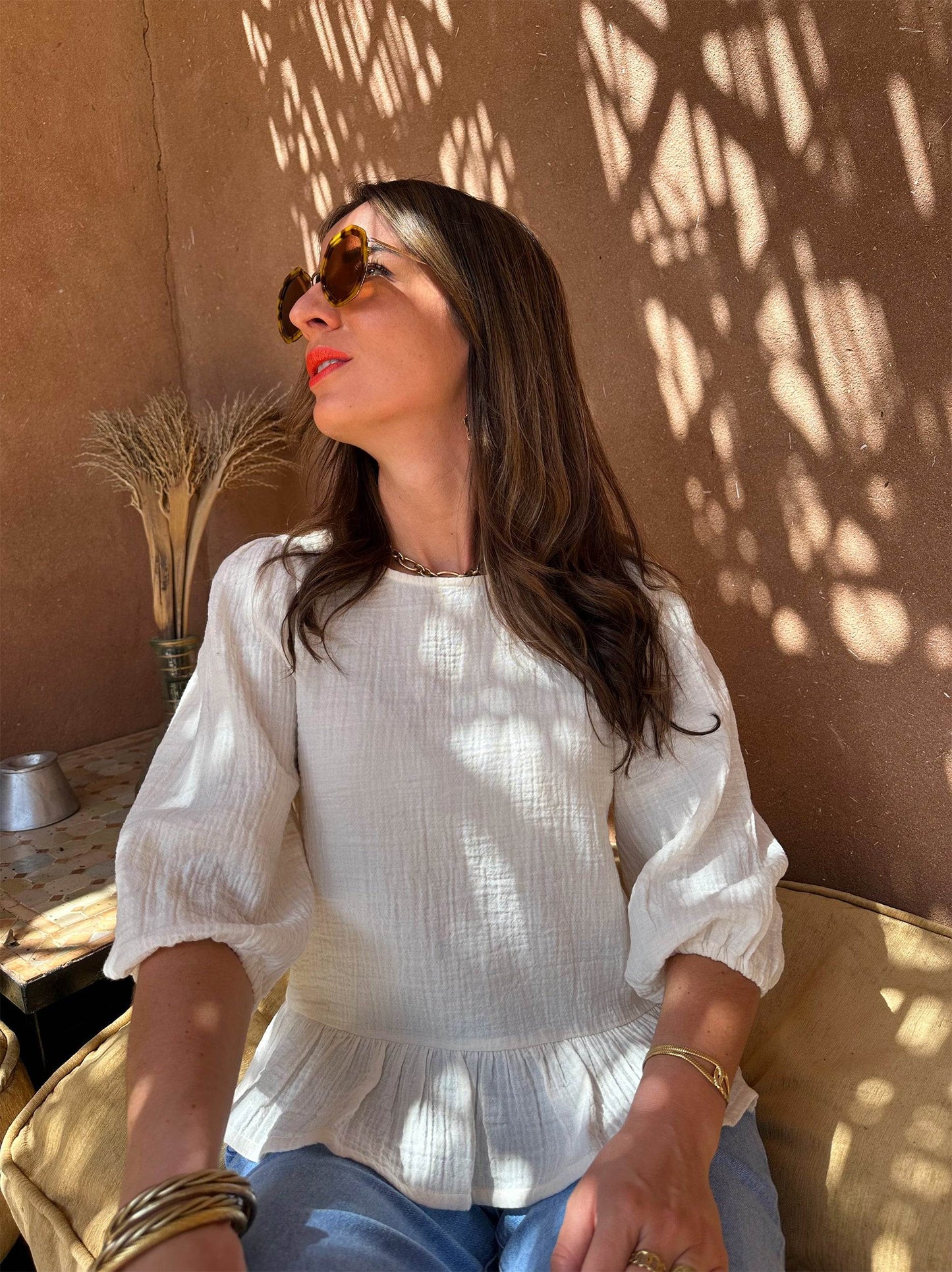 Nina Ecru Blouse
