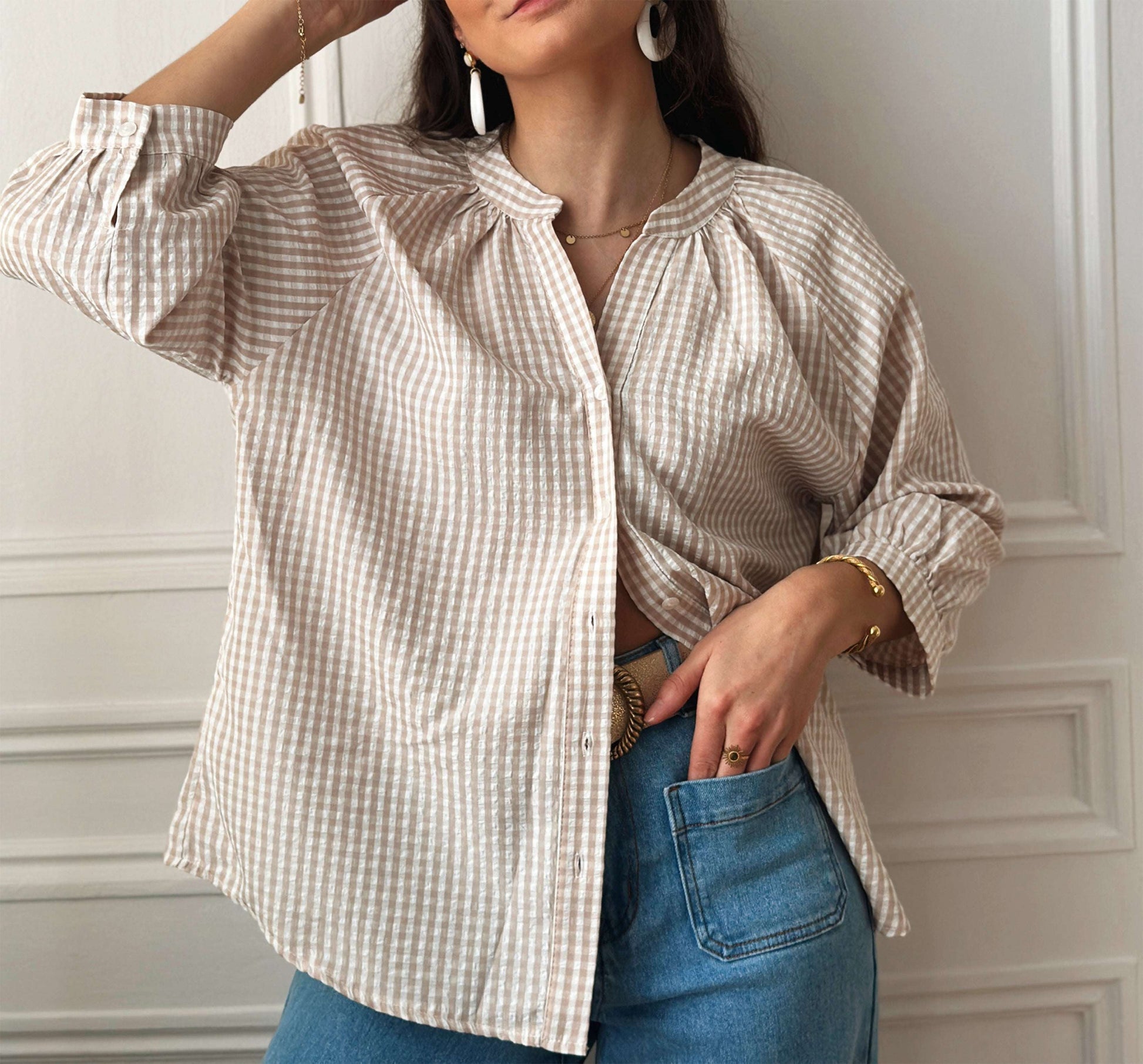 Paula Beige Blouse