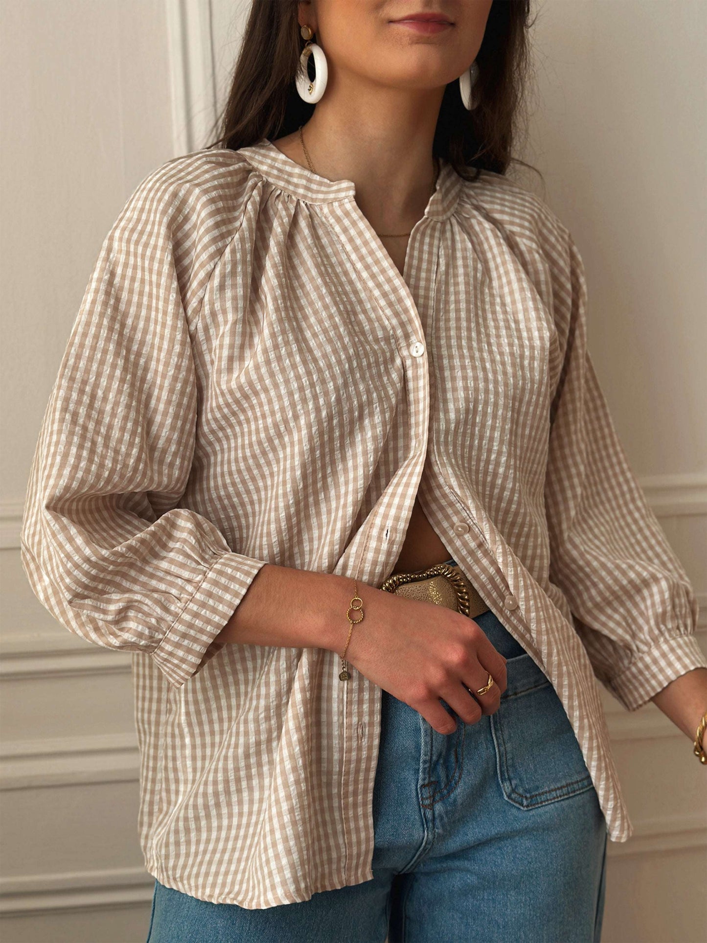 Paula Beige Blouse