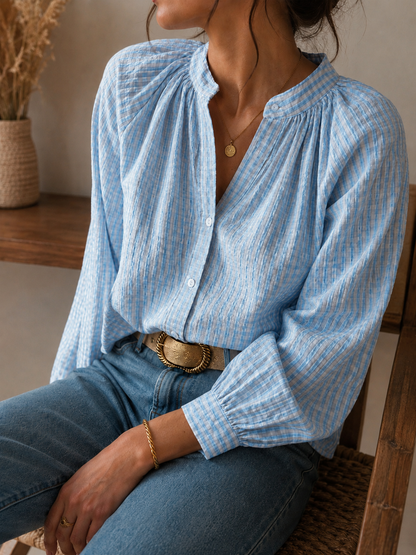 Blouse Paula Bleu Vichy Les piplettes