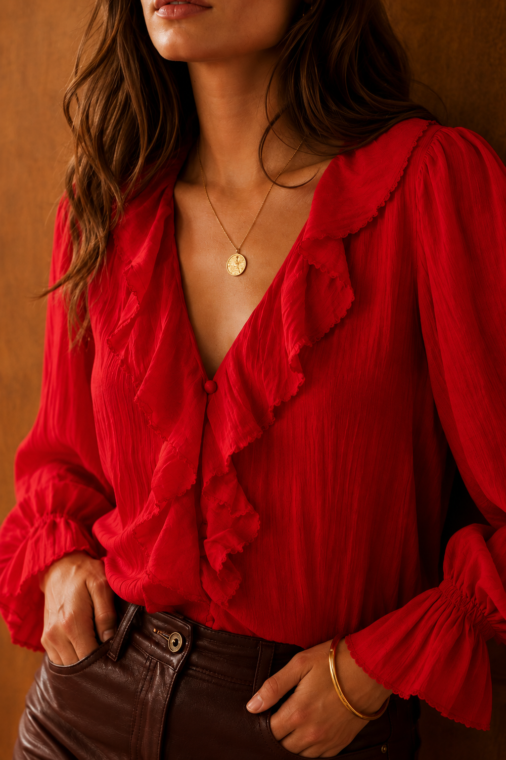 Red Solène Blouse