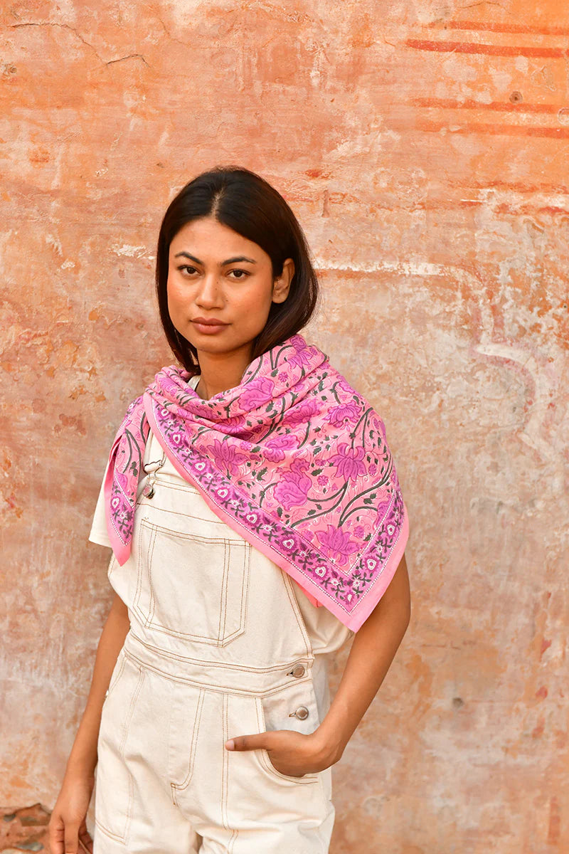 Grand Foulard Nicée Rose