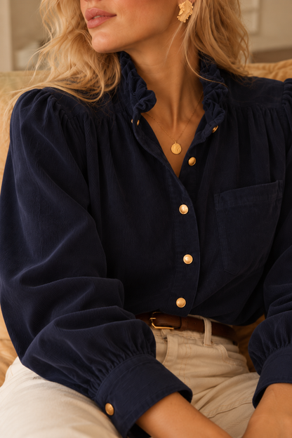 Chemise Lysandre Velours Marine