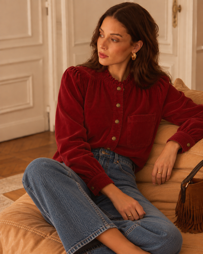 Chemise Lysandre Velours Rouille