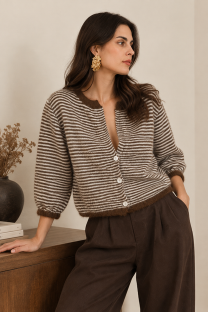 Gilet Billie Rayé Marron