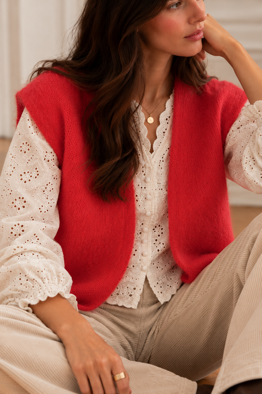 Luna Lipstick Cardigan