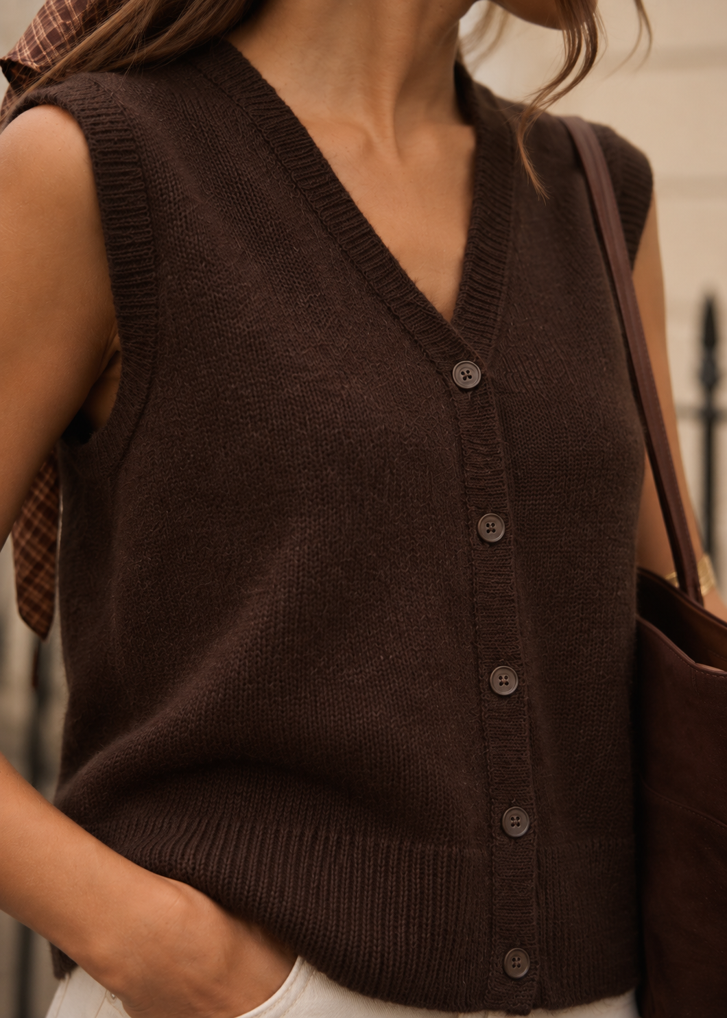 Gilet Nolwenn Marron