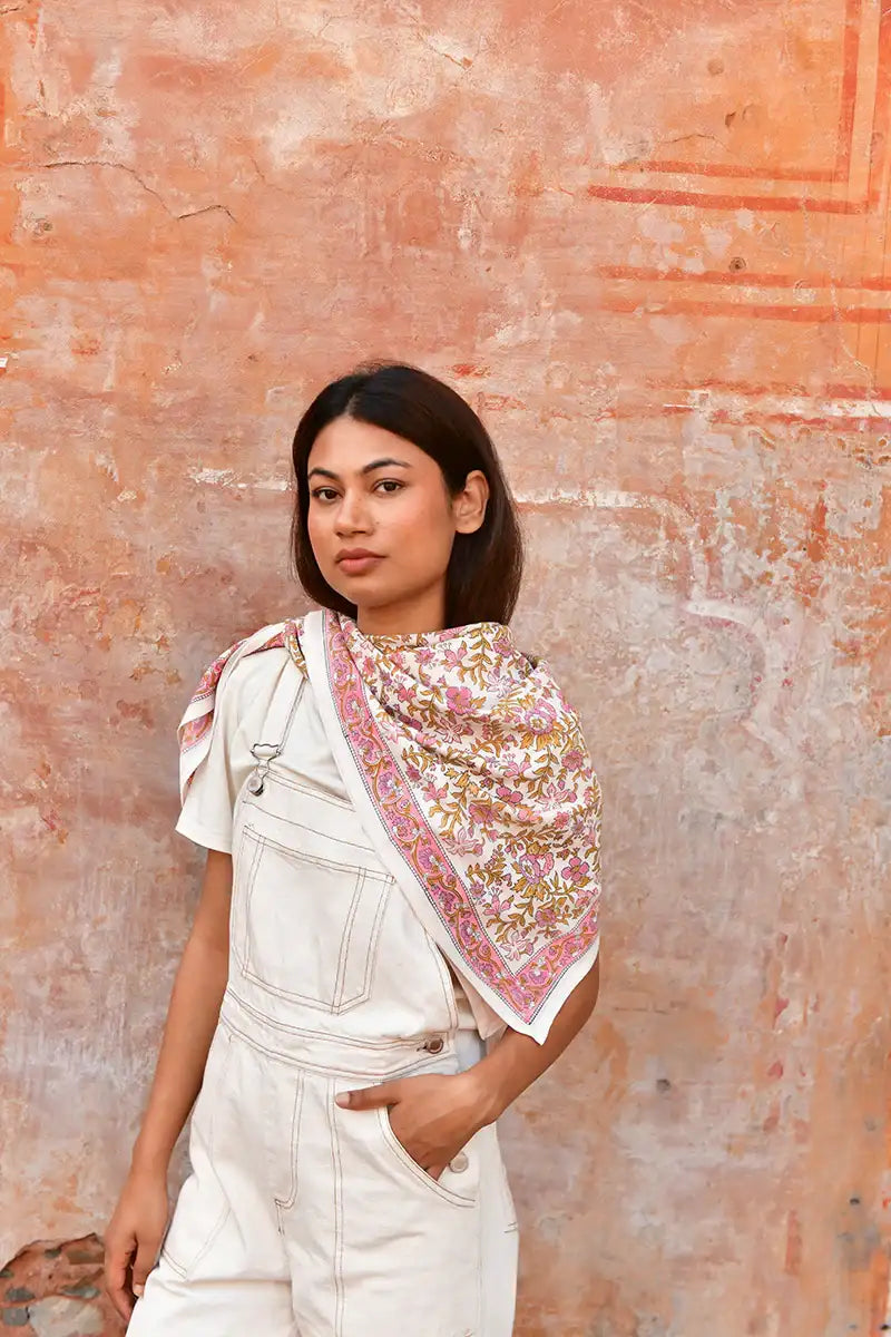 Grand Foulard Calypso Écru