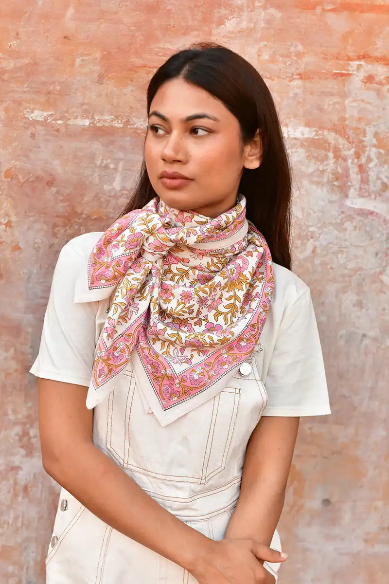 Grand Foulard Calypso Écru