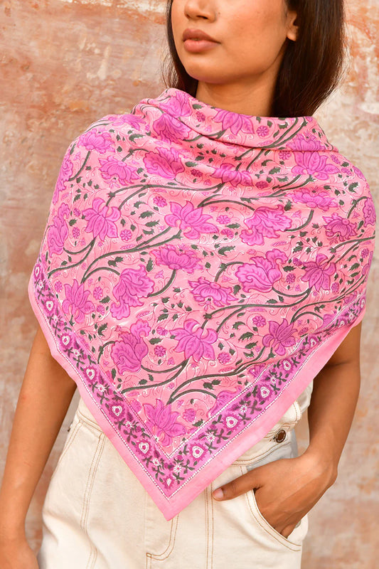 Grand Foulard Nicée Rose