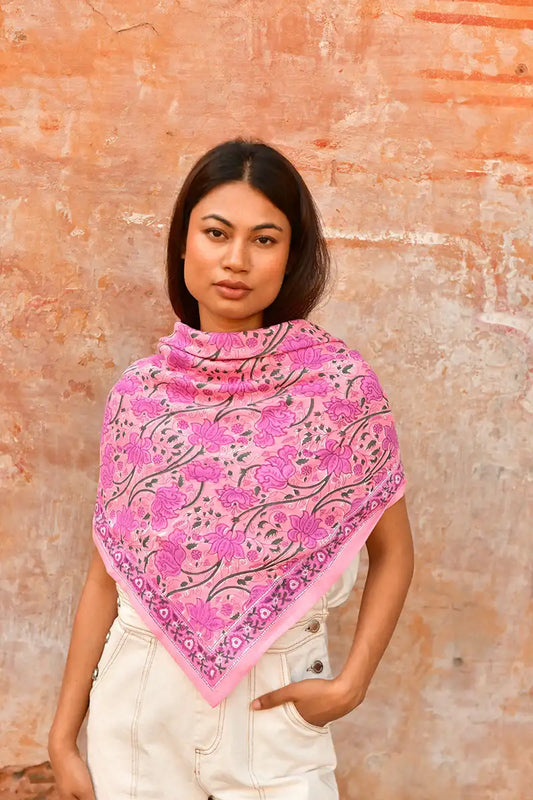 Grand Foulard Nicée Rose