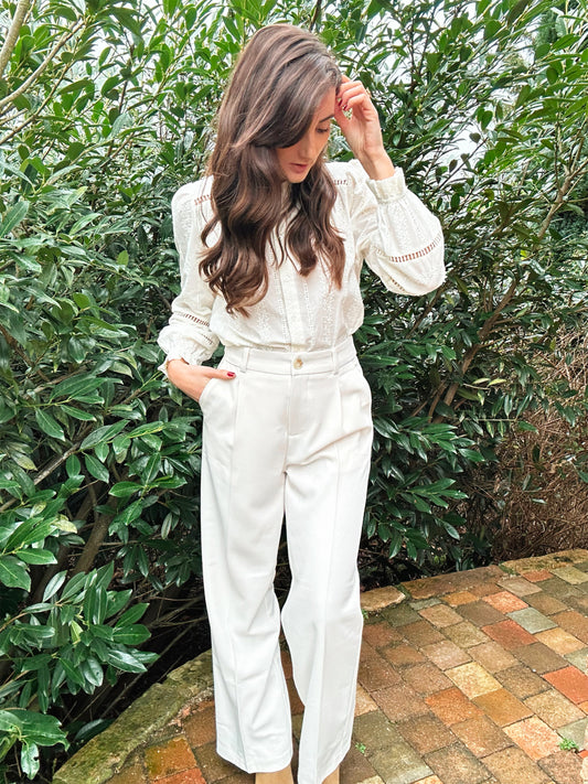 Pantalon Adèle Ivoire