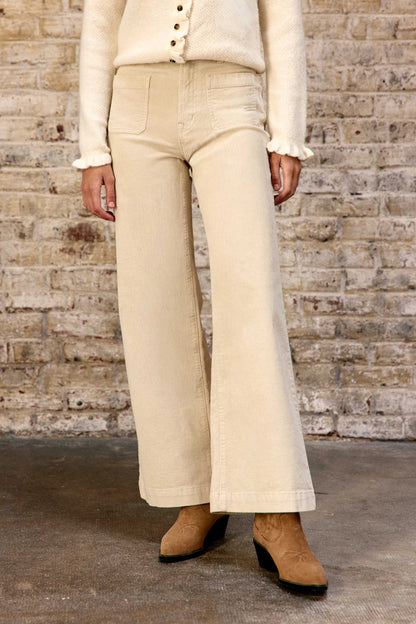Pantalon Basile Velours Écru