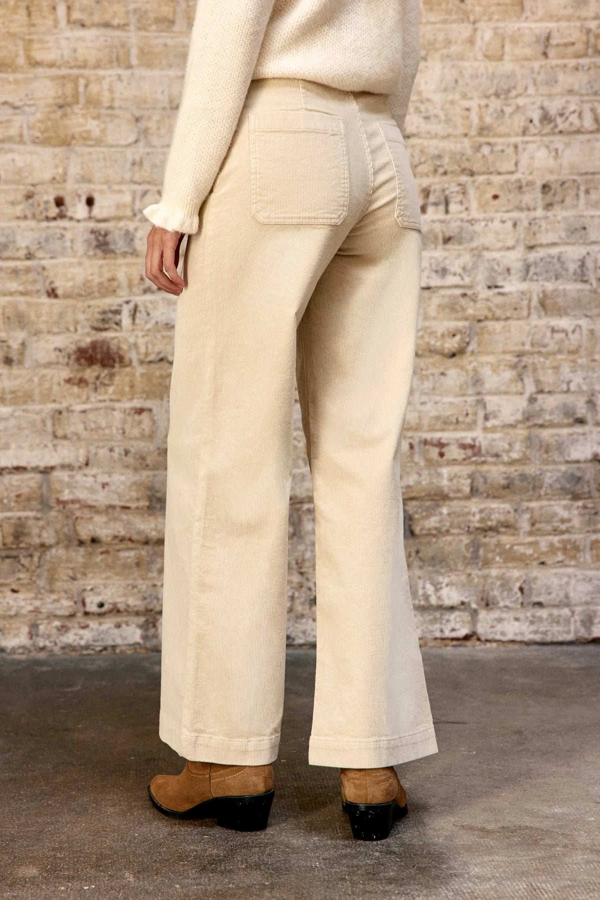 Pantalon Basile Velours Écru