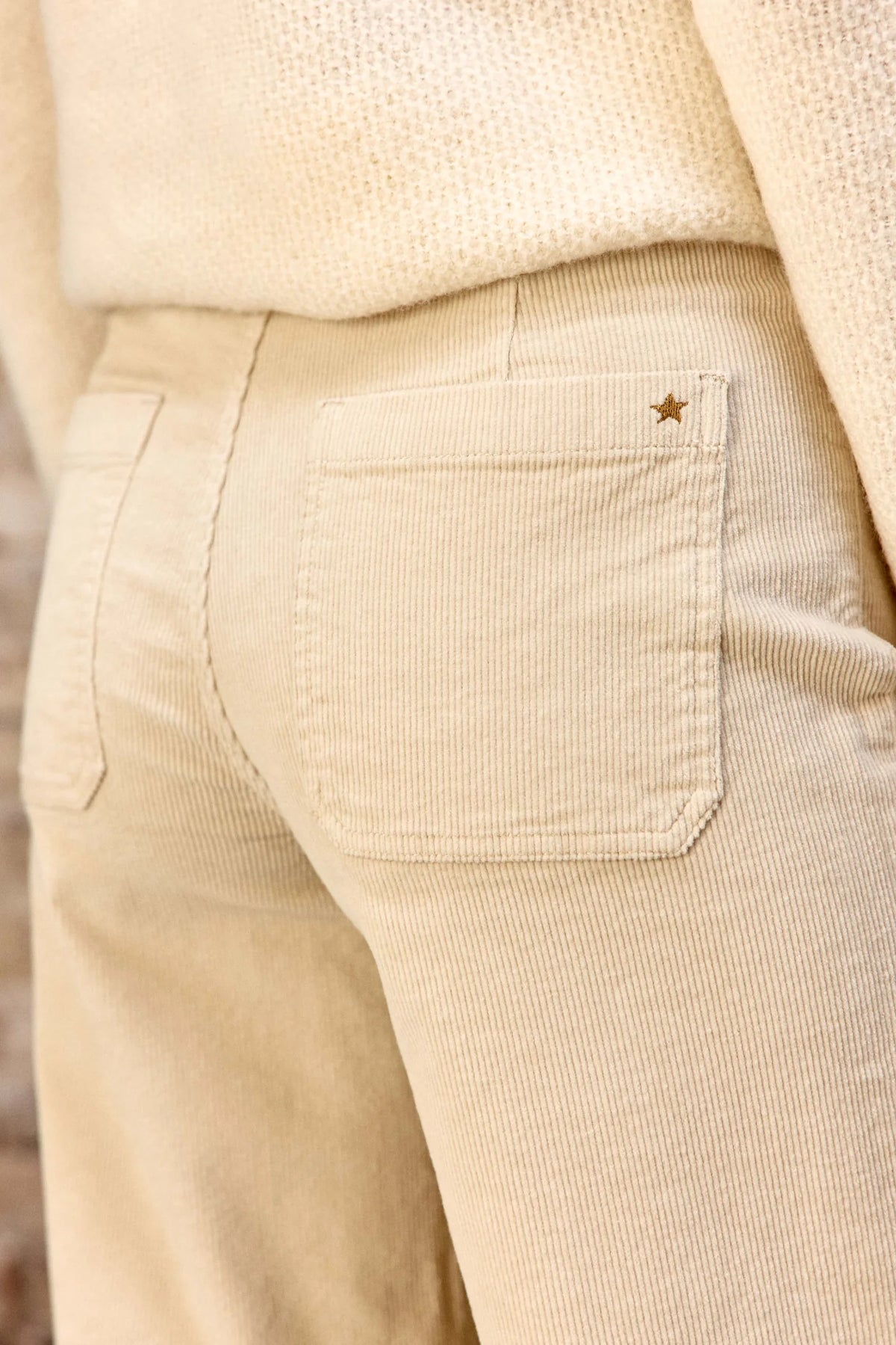 Pantalon Basile Velours Écru