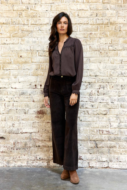 Pantalon Basile Velours Marron