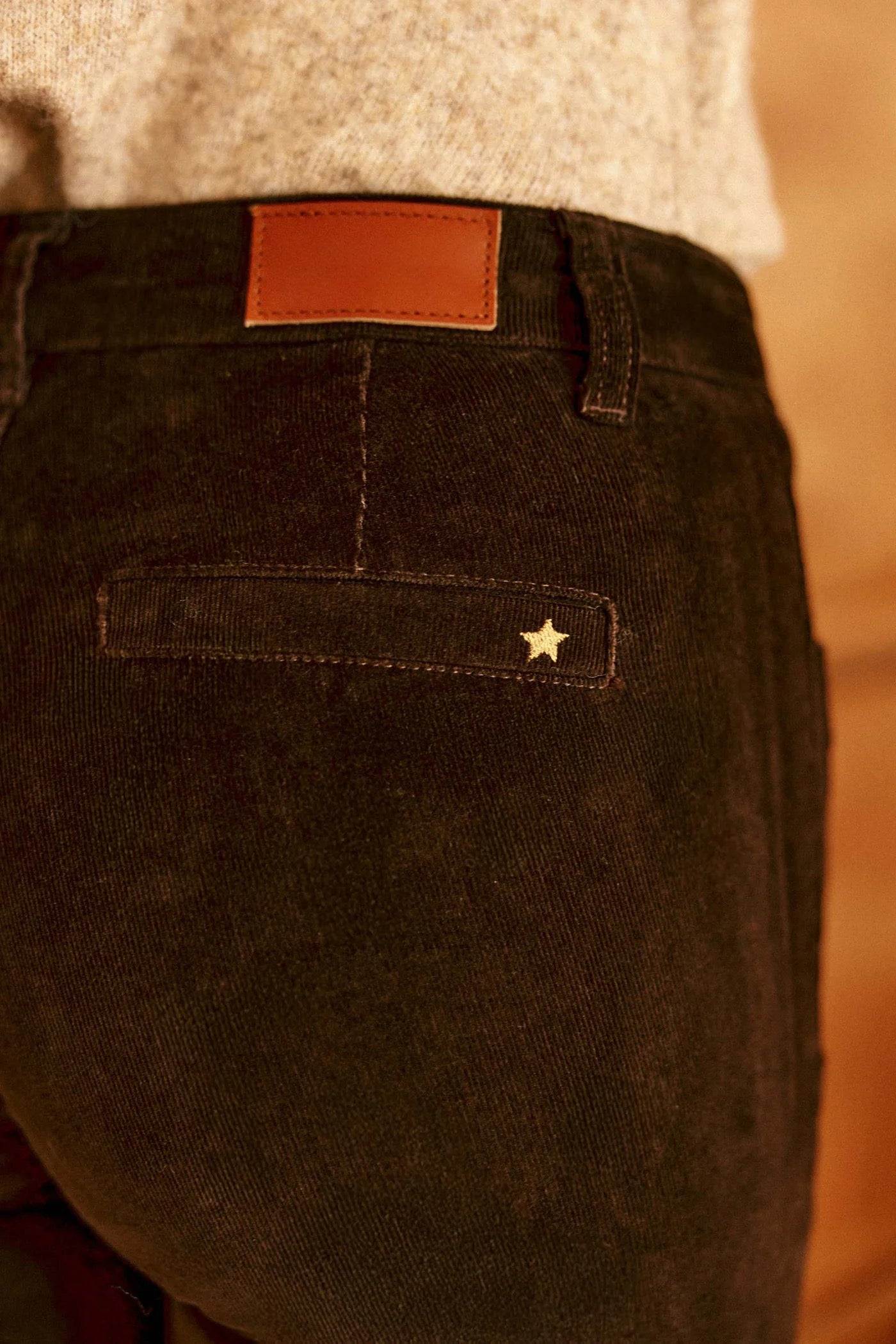 Pantalon Lana Velours Marron