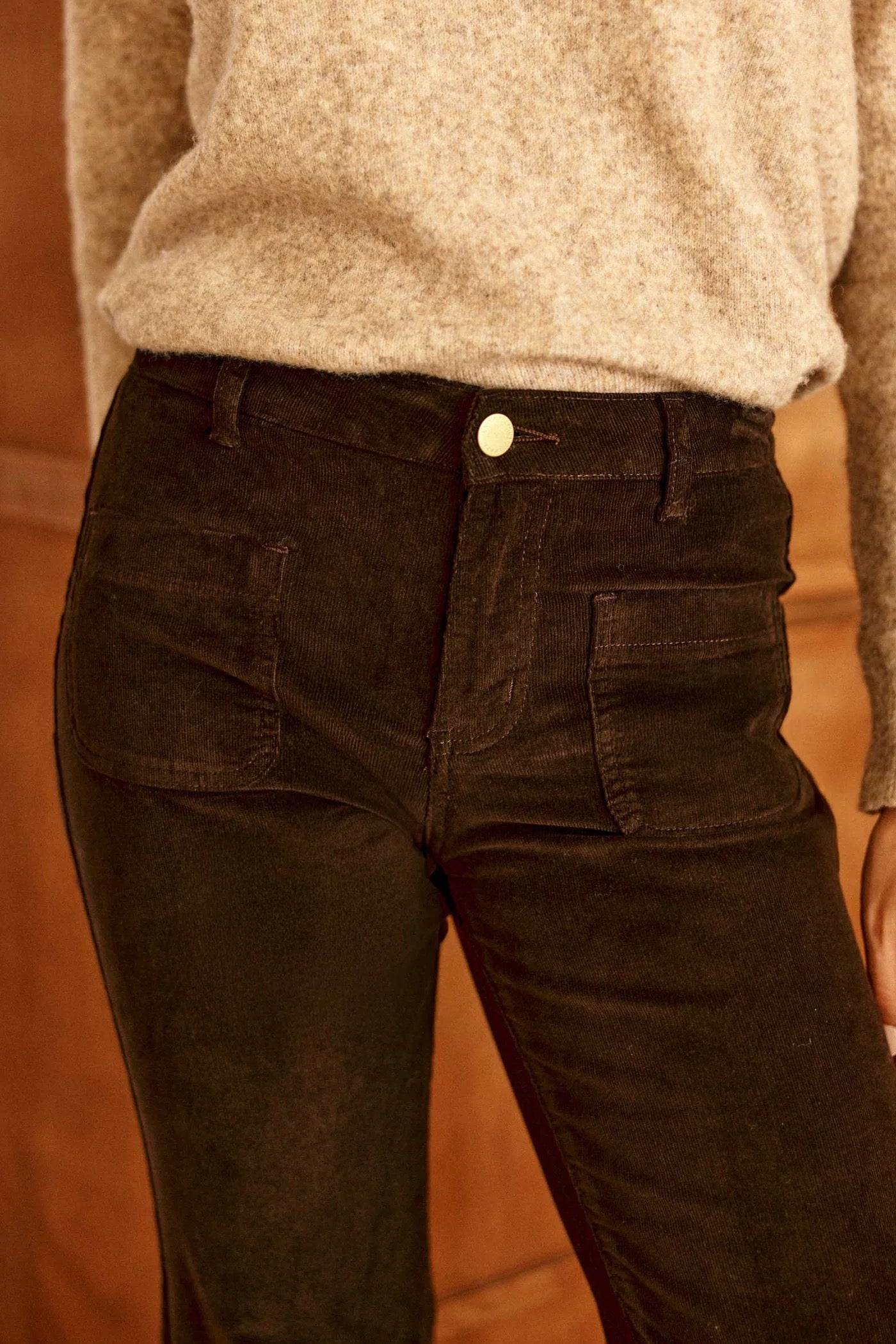 Pantalon Lana Velours Marron